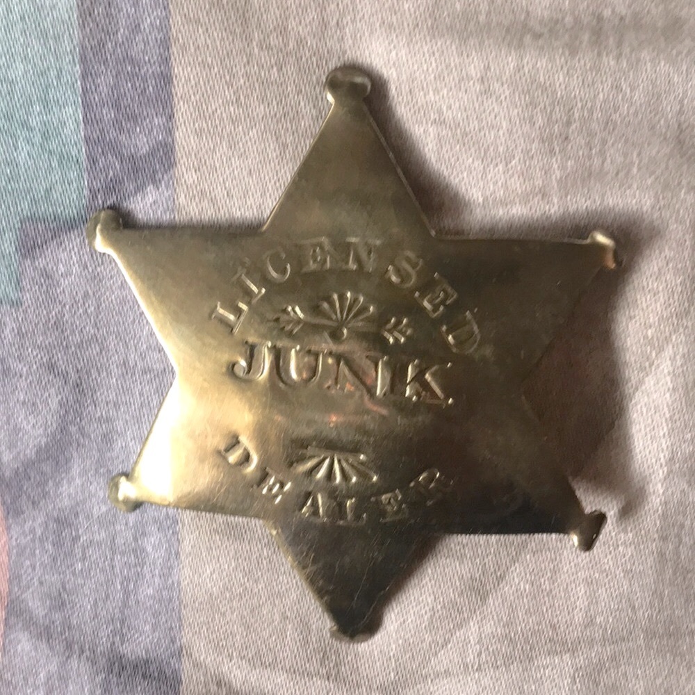 Copper/Brass Star “Licensed Junk Dealer “ Handmade